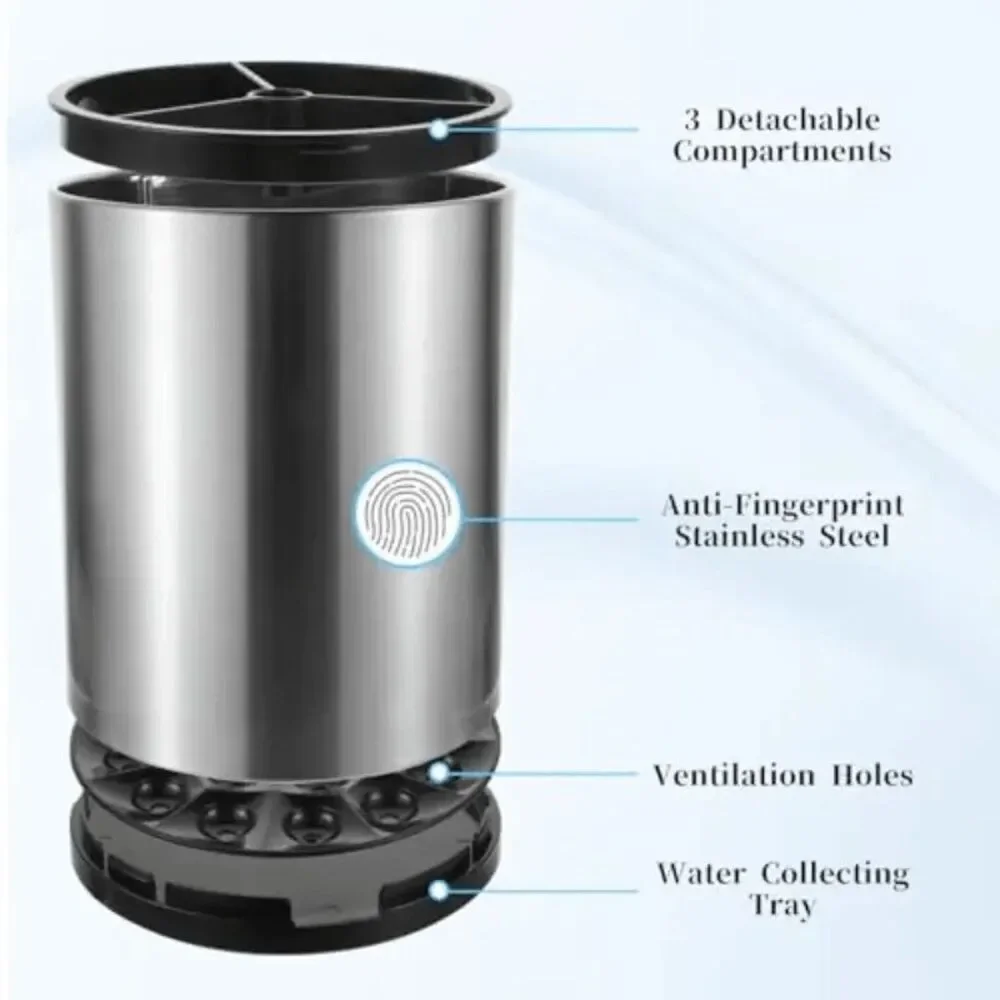 Stainless Steel Kitchen Utensil Holder 360 Rotating